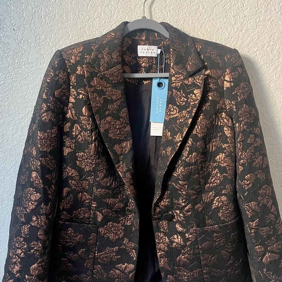 NEW Tanya Taylor Jared Jacquard Blazer Jacket Black and Gold Size 4 - Picture 3 of 8